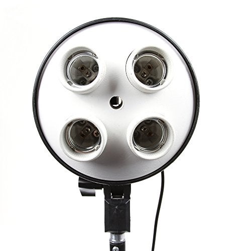 foto4easy E27 Four Socket Multi-Holder Studio Tricolor Light Bulb Lamp Head 4-in-1 - Image 2