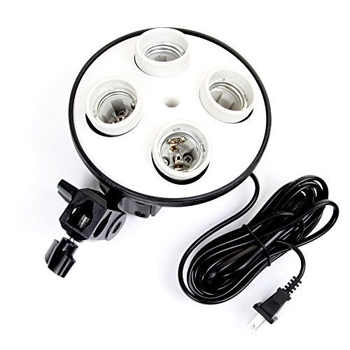 foto4easy E27 Four Socket Multi-Holder Studio Tricolor Light Bulb Lamp Head 4-in-1 - Image 3