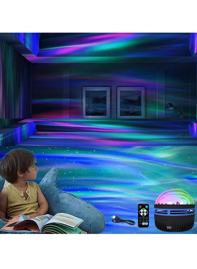 جهاز عرض الأضواء الشمالية، 7 تأثيرًا ضوئيًا، مناسب لغرفة النوم، والحفلات، والتأمل، والاسترخاء، وغرفة الألعاب، والمسرح المنزلي، والهدايا. مع جهاز التحكم عن بعد - Image 2