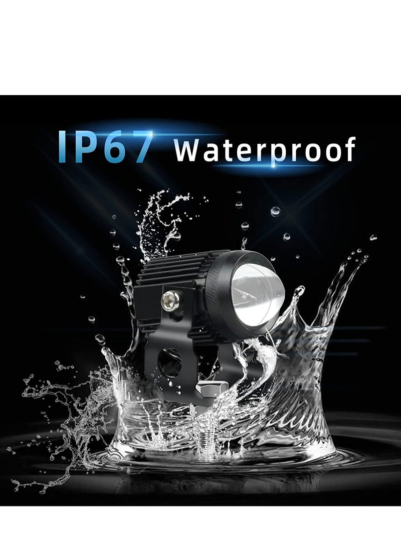 Loquat Motorcycle Driving Light LED High Low Beam Yellow White Fog Light 3 Modes Adjustable Bracket IP67 Waterproof 60W 3575SMD DC 9-30V Work Lamp Compatible with Tractor Truck Car SUV 2Pcs Black - Image 4