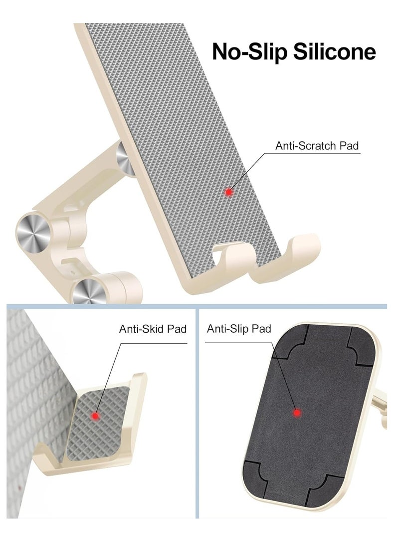 Phone Stand, Adjustable Height and Angle Cell Phone Stand for Desk Foldable Holder, Taller iPhone Stand Compatible 4-11 Inch All Mobile Phone/iPad/Tablet - Image 4