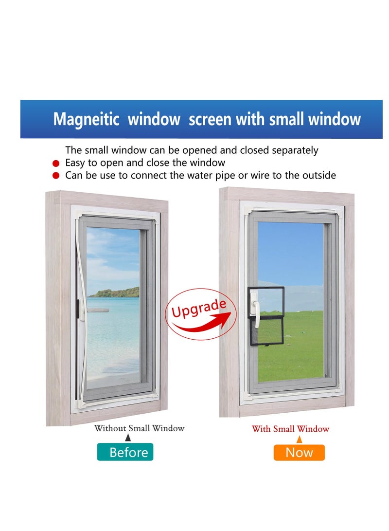 DIY Adjustable Magnetic Fly Screen Window, 75 X 150cm Small Magnetic Window Screen, Ultra Seal Shuts Automatically Mosquito Insects Magnetic Fly Screen, Without Drilling Easy to Install, Grey - Image 2