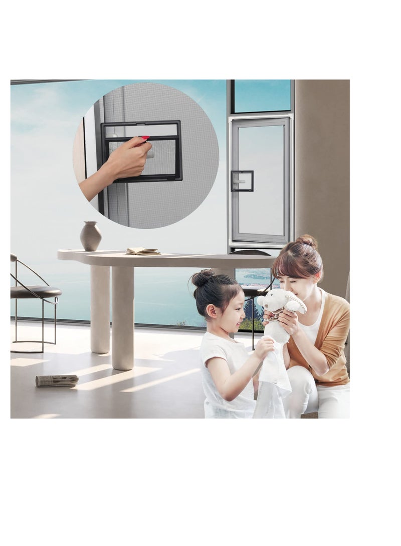 DIY Adjustable Magnetic Fly Screen Window, 75 X 150cm Small Magnetic Window Screen, Ultra Seal Shuts Automatically Mosquito Insects Magnetic Fly Screen, Without Drilling Easy to Install, Grey - Image 4