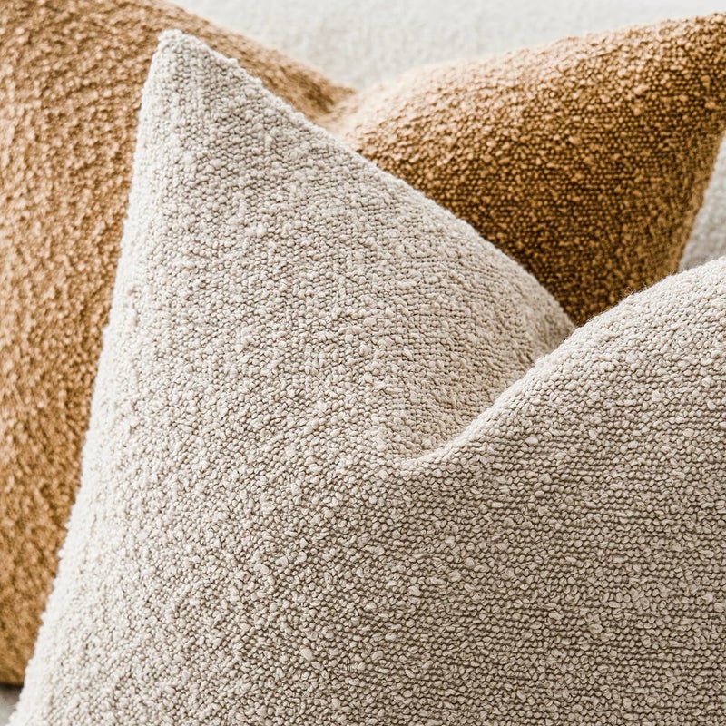 Foindtower Decorative Textured Boucle Throw Pillow Covers Accent Solid Pillow Cases Neutral Long Body Lumbar Couch Cushion Case for Chair Sofa Bedroom Living Room Home Decor 14x36 Inch,1PC,Oatmeal - Image 4
