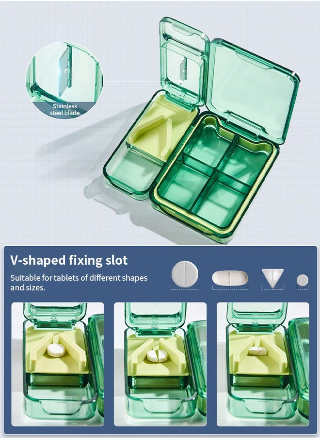 Generic - Multifunctional Pill Cutter, Pill Box Equipped with Stainless Steel Blade, Suitable for Precise Cutting of Various Pills - Image 1