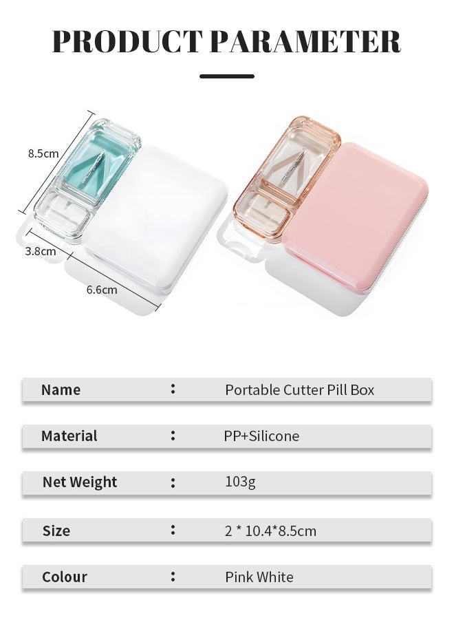 Generic - Multifunctional Pill Cutter, Pill Box Equipped with Stainless Steel Blade, Suitable for Precise Cutting of Various Pills - Image 1