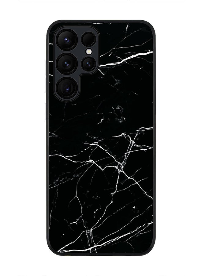Stylizedd For Samsung Galaxy S25 Ultra 5G Case,Slim fit Camera Protection, Shockproof Thin Phone cover  - Marble Print Black - Image 1