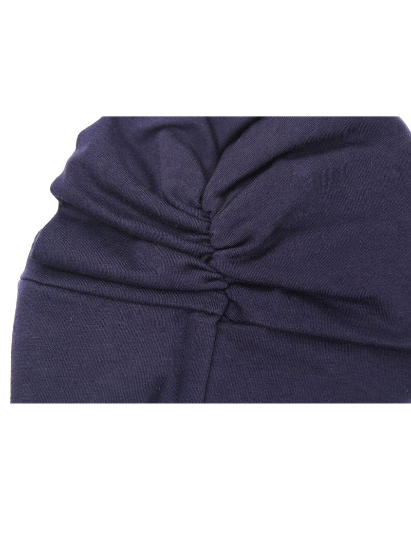 Cotton Children's Cross Headband Hat Dark Blue - Image 3