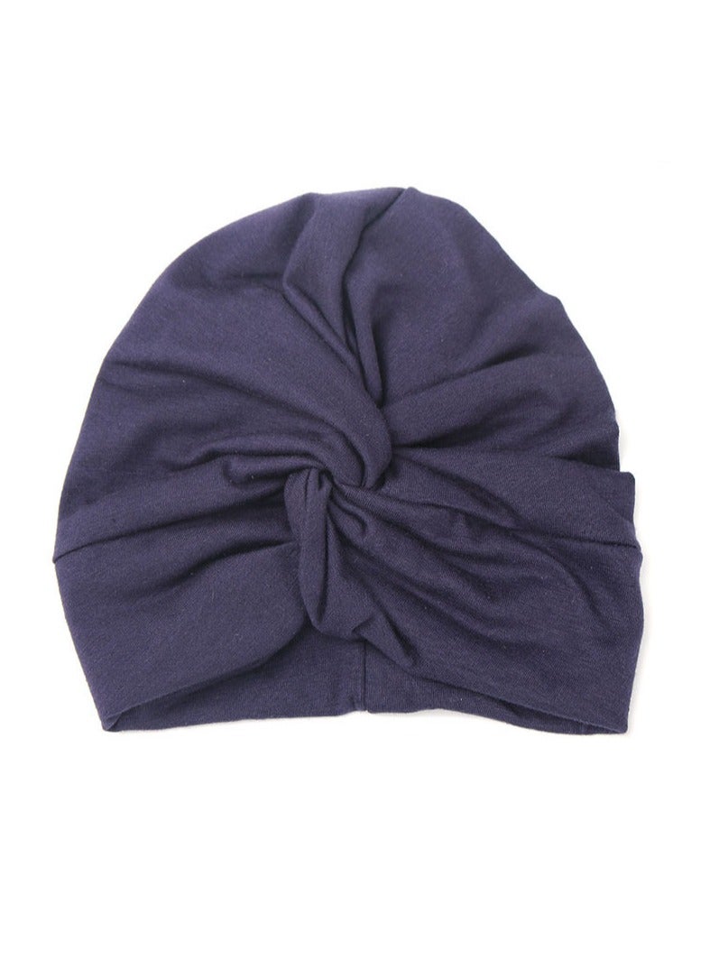 Cotton Children's Cross Headband Hat Dark Blue - Image 1