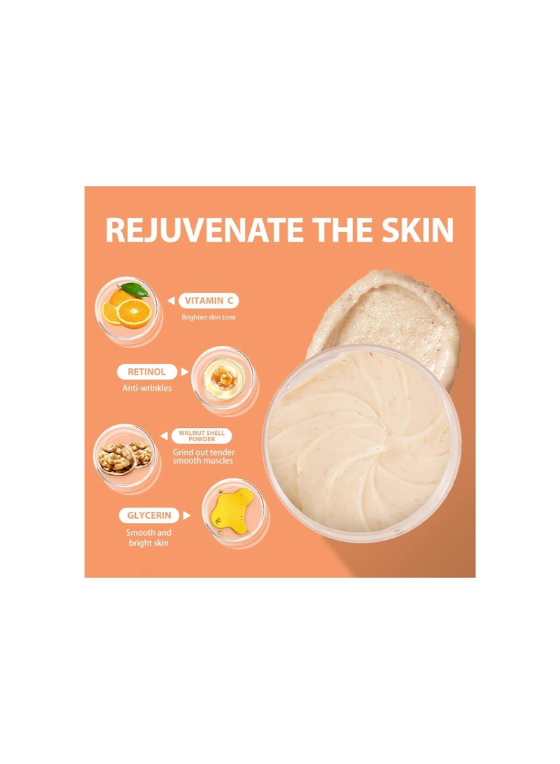 Vitamin C and Retinol Facial Scrub Face Scrub Exfoliating Face Wash Vitamin C Facial Body Scrub Microdermabrasion Facial Scrub Face Exfoliate Exfoliator for Blackhead Ingrown Hair KP Bump Eraser 3.5OZ