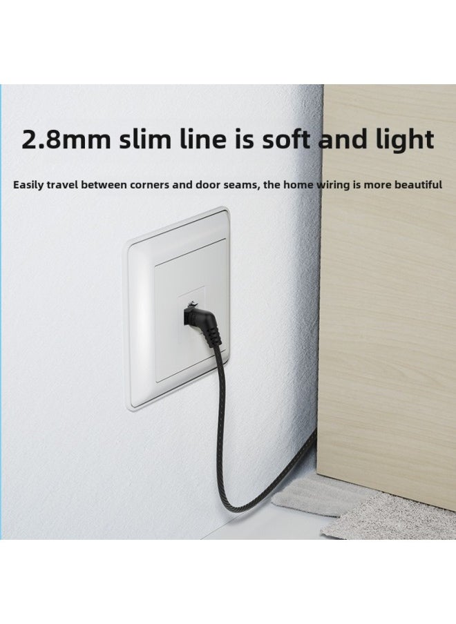 Generic Weixun Fine Network Line Exceeds 66 Universal 360 Rotating Double Elbow Gigabit Home Router High Speed Computer Line-Color:Black-Line Length:8 M  - Image 4