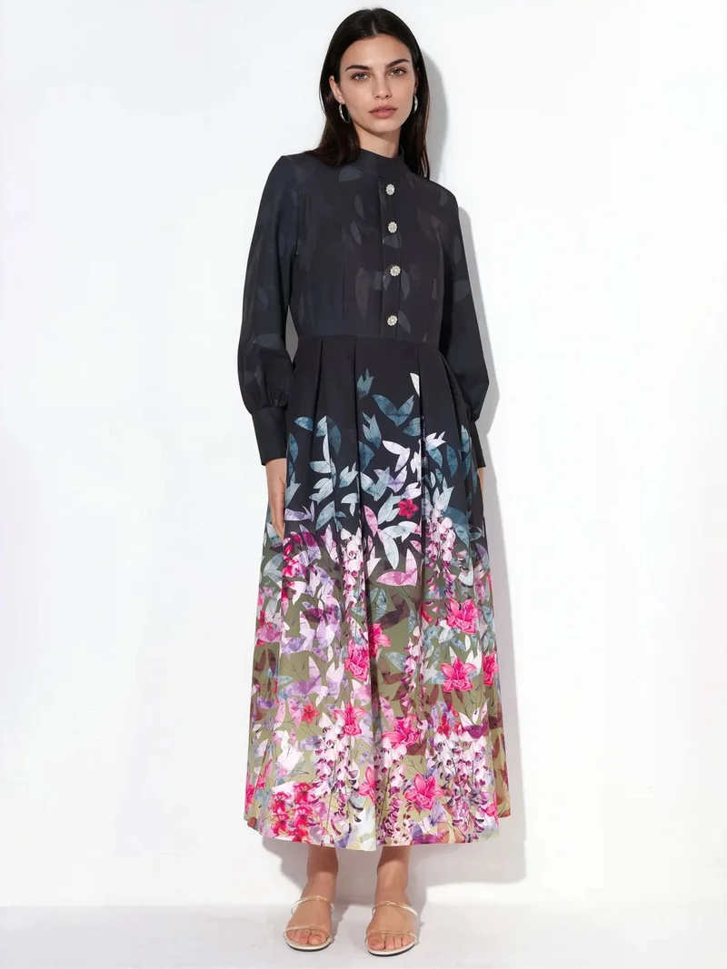 جينيفر Floral Belted Maxi Dress