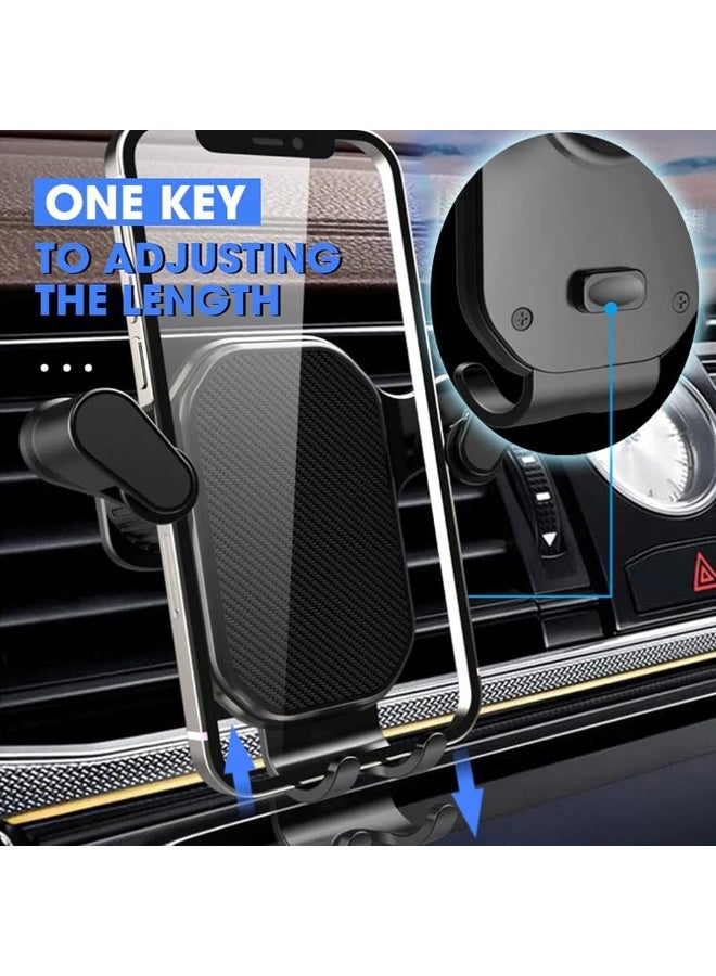 Car Phone Holder Mount For Transversal/Vertical Vent [Upgraded Never Fall Metal Clip] Handsfree Cell Phone Holder For Car Compatible With All Phones - Image 3