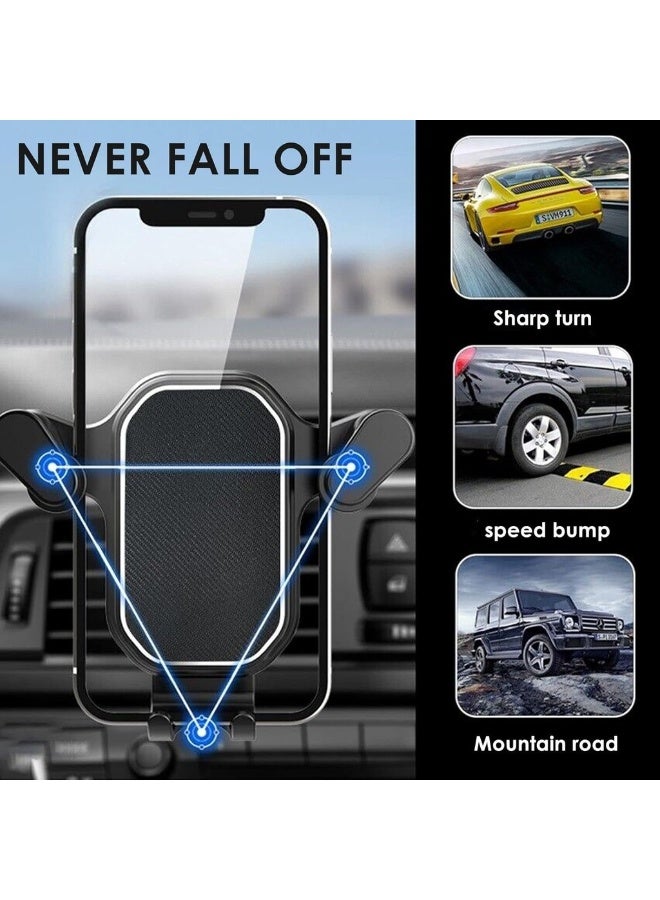 Car Phone Holder Mount For Transversal/Vertical Vent [Upgraded Never Fall Metal Clip] Handsfree Cell Phone Holder For Car Compatible With All Phones - Image 2