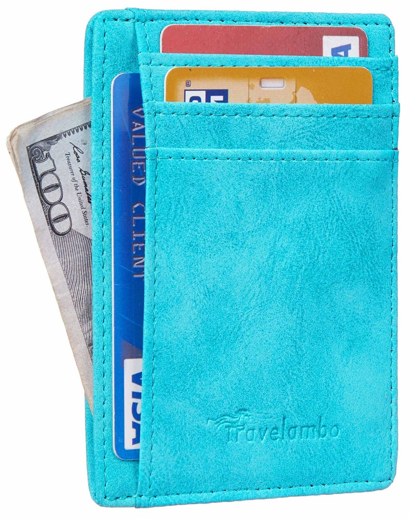Travelambo Slim Wallet Front Pocket Minimalist Leather RFID Blocking Medium Size - Image 2