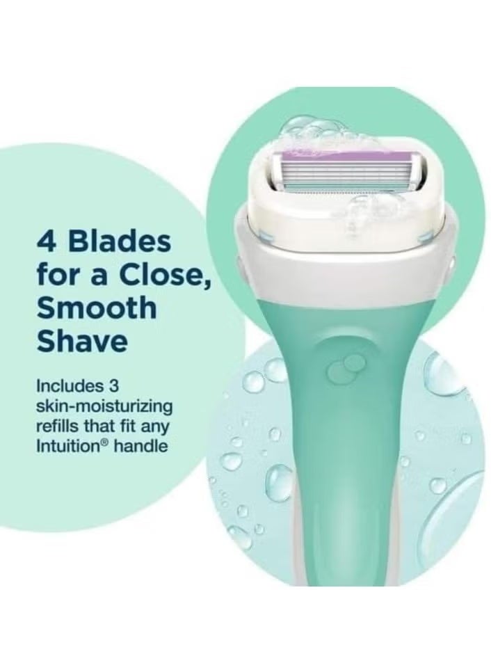 schick Intuition Sensitive Care Razor for Women with 2 Moisturizing Replaceable Razor Blades - Image 3