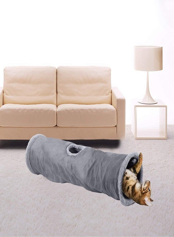 ALL FOR PAWS Cat Tunnel for Indoor Cats, Collapsible Play Tunnel Tube with Peek Hole and 1 Play Ball for Small to Medium Cats, Kittens, Rabbits, Ferrets(Receive One Tunnel - Gray or Tan) - Image 5