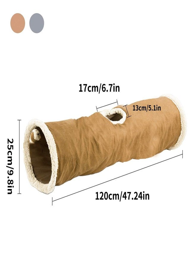 ALL FOR PAWS Cat Tunnel for Indoor Cats, Collapsible Play Tunnel Tube with Peek Hole and 1 Play Ball for Small to Medium Cats, Kittens, Rabbits, Ferrets(Receive One Tunnel - Gray or Tan) - Image 4