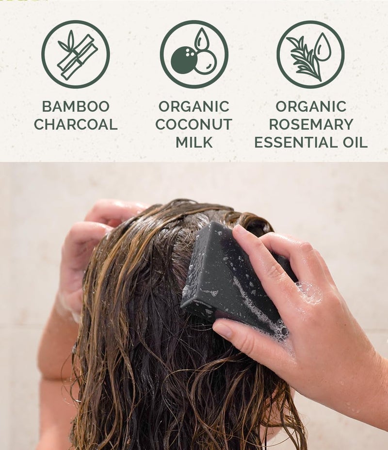Chagrin Valley Soap & Salve Organic Mint Charcoal Rosemary Shampoo - For All Hair Care Types, Irritated Scalp & Dandruff - 5.6 oz Travel Size Shampoo for Women and Men - Paraben & SLS Free - Image 2