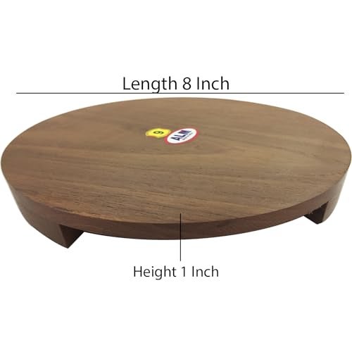 DBY Wooden Chakla Belan Set for Kitchen – Natural Wood Rolling Board and Pin for Chapati, Roti, Puri, Dough Rolling Board, Non-Slip Base, Handmade Smooth Finish, Indian Traditional Cookware - Image 4