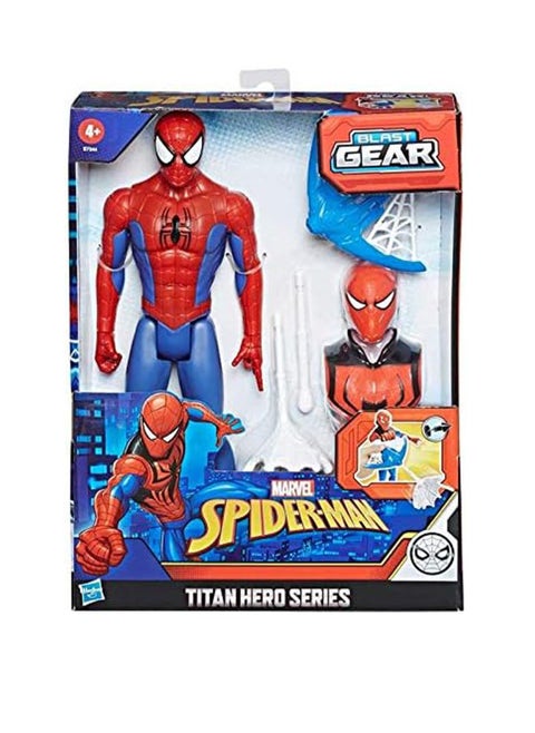 Spiderman titan hero - Blast Gear- When kids connect the Titan Hero Blast Gear launcher to this figure arm or back port, they can launch projectiles