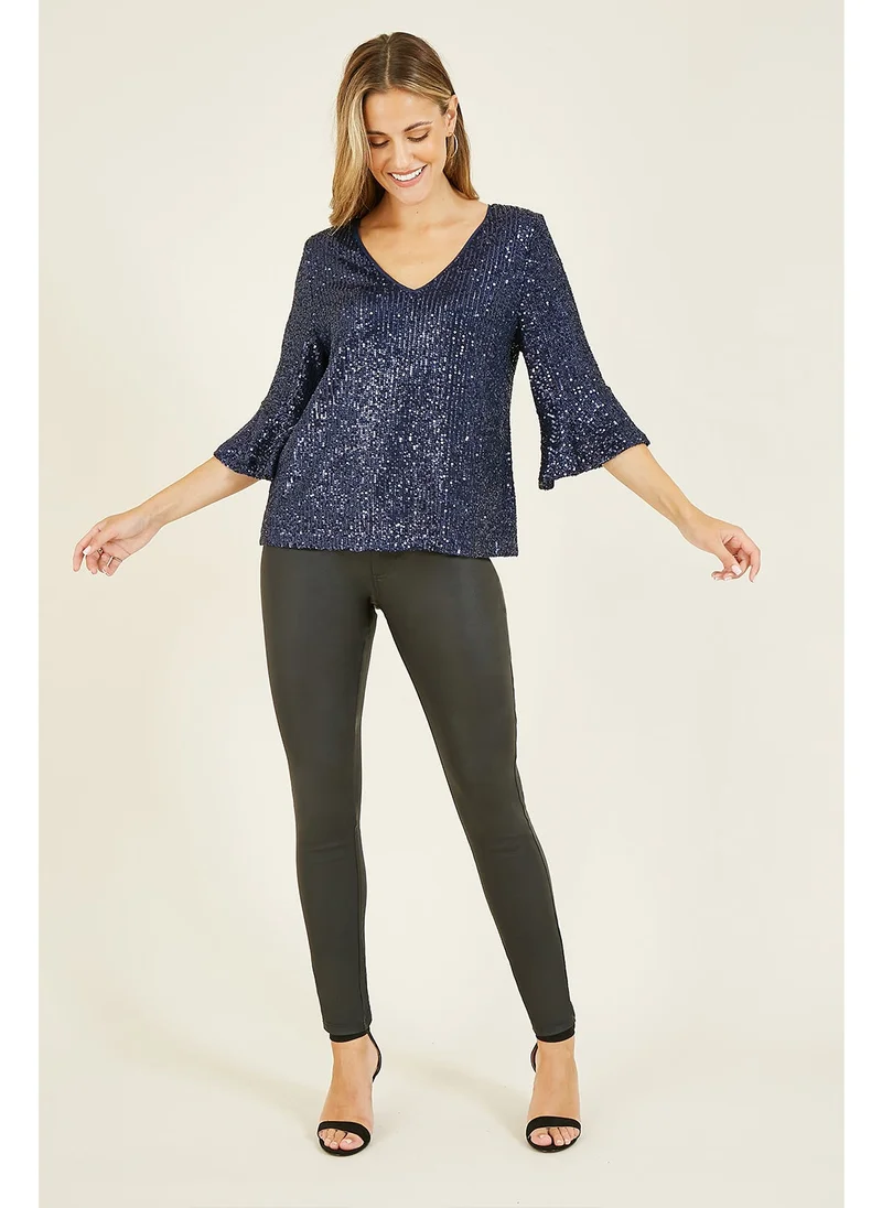 Yumi  Sequin Relaxed Fit Top for Women | Best Price UAE