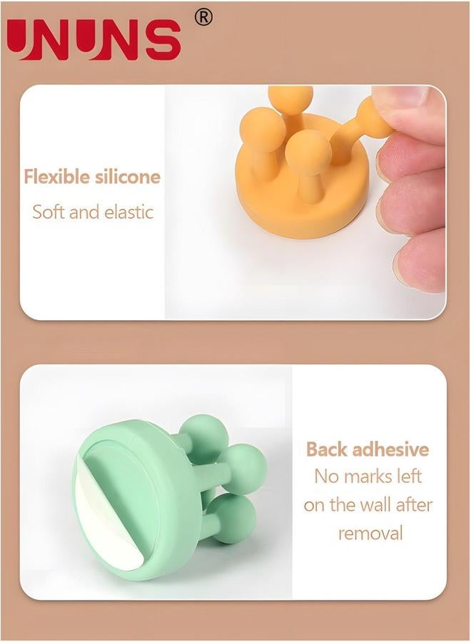 UNUNS Hooks Holders,6 Pcs Silicone Toothbrush Holders Wall Mounted,Tavel Holders,Towel For Bathroom,Mixcolor Single Hook Hanging Key,Kitchen Bathroom Home Office Camper Must Haves  - Image 4