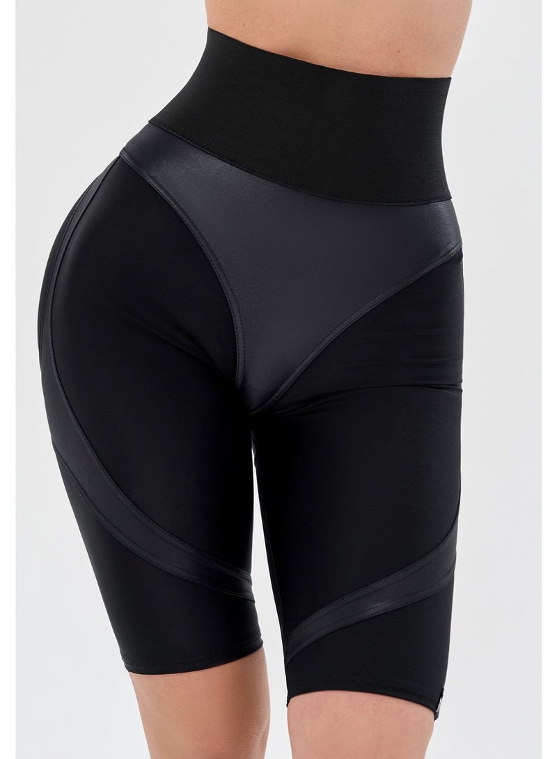 Bona Fide شورت Bona Fide عالي الجودة لراكبي الدراجات النارية عالي الخصر للنساء مع خاصية الدفع - شورت نسائي للصالة الرياضية والتمارين الرياضية - Image 1