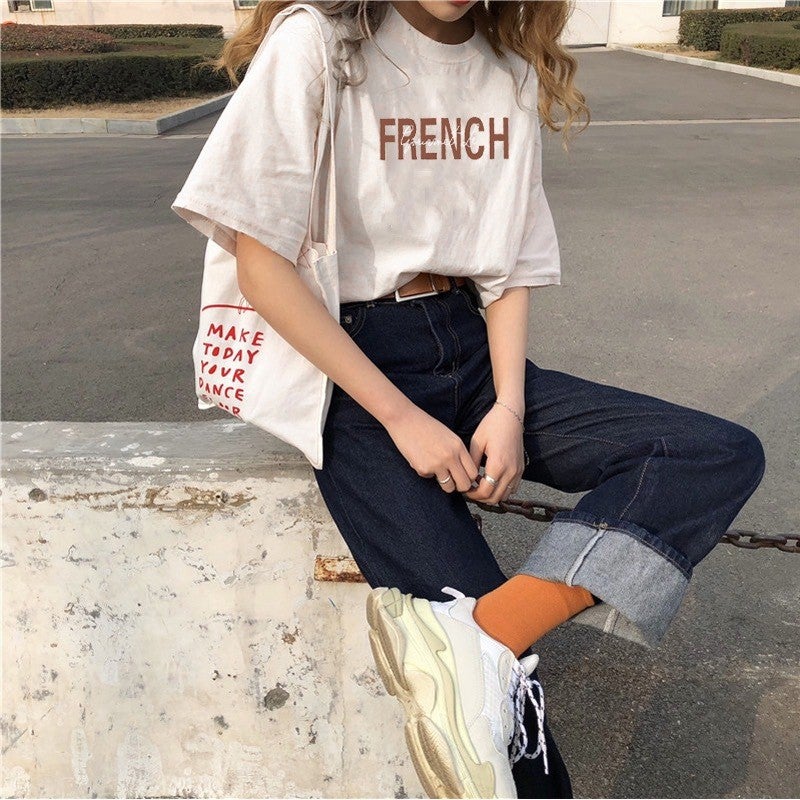 Women's Cotton Printed Short Sleeve T-Shirt, Loose Fit, Casual - Image 2