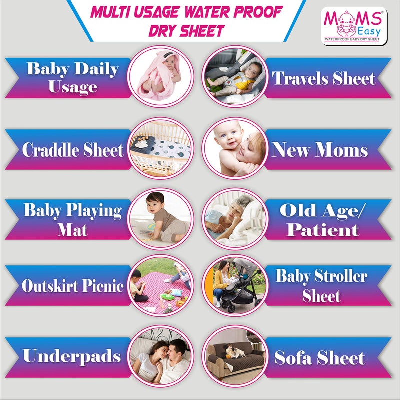 Moms Easy MOMSEASY® New Born Baby Bed Protector Waterproof, Baby Product & Baby Bedding for New Born Blue (X-Large, 200x140 CM) - Image 3