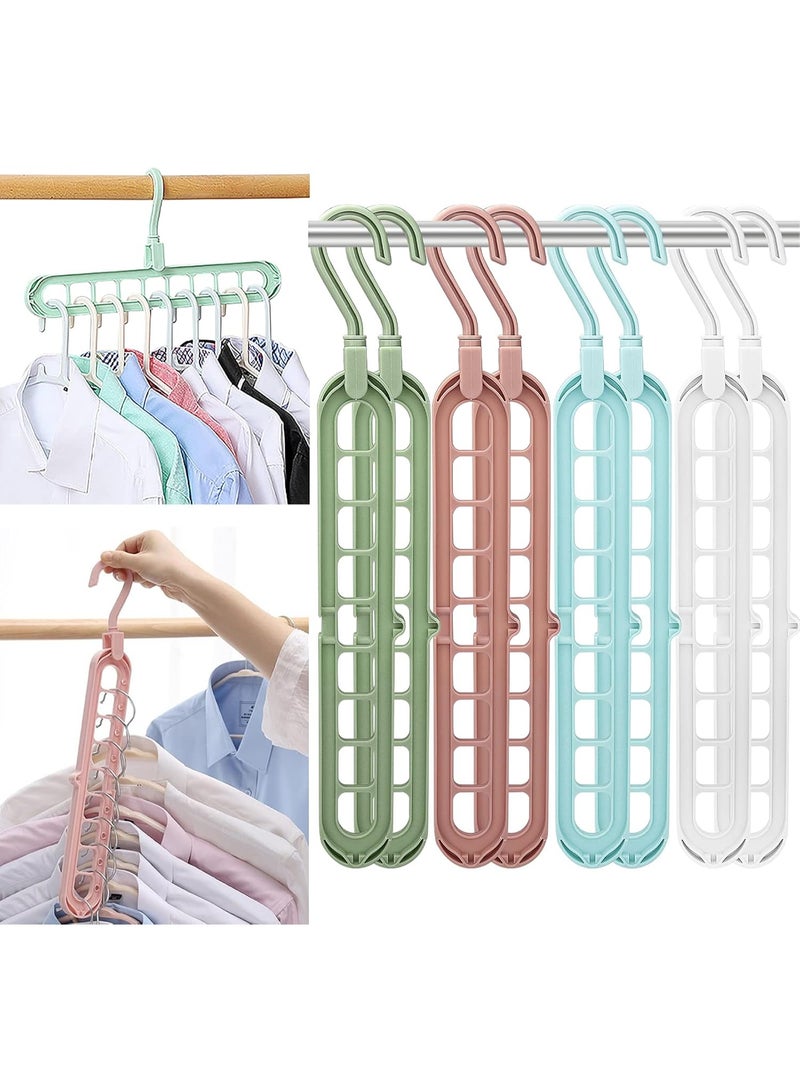 Magic multi-functional space-saving clothes organizer with hook design and 9 slots (8 pieces)