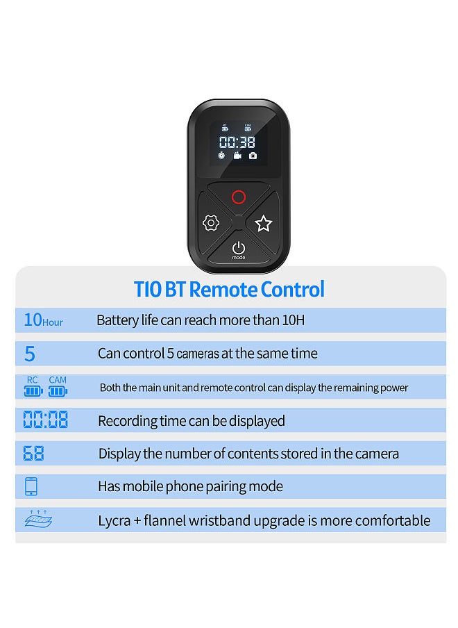 TELESIN - GP-RMT-T10 Waterproof Smart BT Wireless Remote Control with LED Display Screen 80 Meters Large Working Distance Replacement for GoPro 12 11 10 9 8 max - Image 1