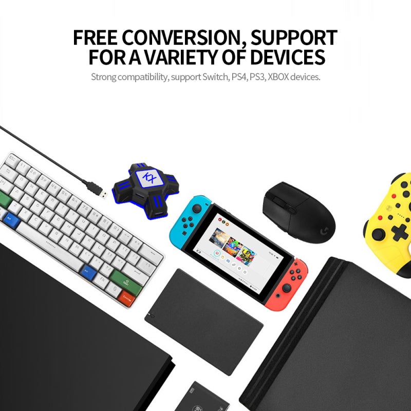 محول ألعاب USB متنقل بنظام التوصيل والتشغيل لمحول لوحة المفاتيح - بدون تأخير، متوافق مع نينتندو سويتش، إكس بوكس، بلاي ستيشن 4 وبلاي ستيشن 3 لألعاب التصويب من منظور الشخص الأول - Image 3