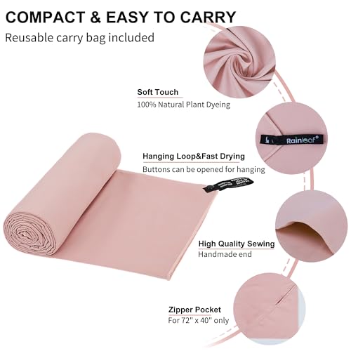 Rainleaf Microfiber Towel Perfect Travel & Gym & Camping Towel. Quick Dry - Super Absorbent - Ultra Compact - Lightweight. Suitable for Trip, Beach, Shower, Backpacking, Pool - Image 3