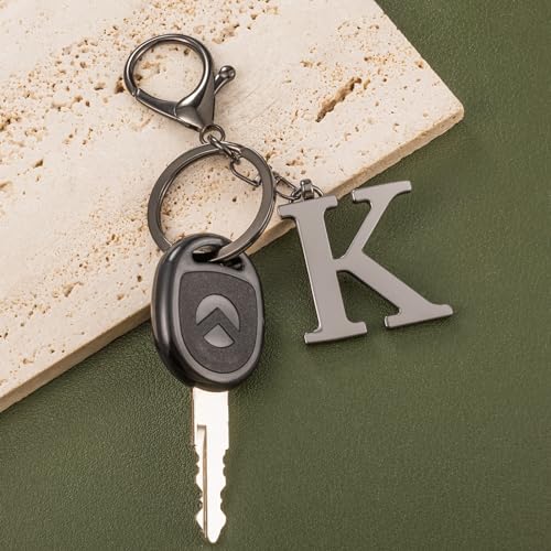 LAXPICOL Black Keychain Letter K Keychains for Women Men Bag Charms Purse Charms For Handbags Metal Alphabet Initial Letter Key Ring Keychain - Image 3