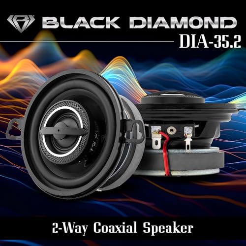 BLACK DIAMOND DIA-35.2 3.5" Coaxial Speaker Car Audio 2 Way 4-Ohm 90 Watts Max (2 Speakers) - Image 2