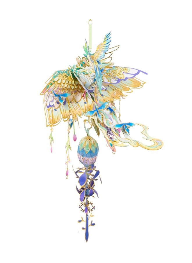 MU Windbell D 3D Metal Puzzle Model Kits Building for Adult and Teeners,Laser-Cut Steel Windchime Jigsaw Miniature DIY Sets, Birthday Gift - Image 1