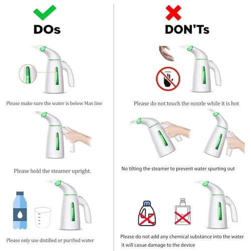 OGHom Steamer for Clothes, Portable Handheld Clothing Garment Steamer, 240ml Large Capacity 700W Travel Steam Iron 30 Second Fast Heat Up (Soft Green) - Image 3