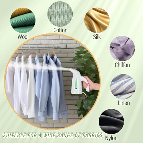 OGHom Steamer for Clothes, Portable Handheld Clothing Garment Steamer, 240ml Large Capacity 700W Travel Steam Iron 30 Second Fast Heat Up (Soft Green) - Image 5