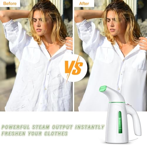 OGHom Steamer for Clothes, Portable Handheld Clothing Garment Steamer, 240ml Large Capacity 700W Travel Steam Iron 30 Second Fast Heat Up (Soft Green) - Image 4