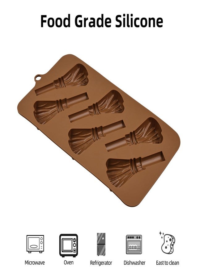 EDUEE Halloween Silicone Mold Witch Broom Chocolate Molds 2pcs Witch's Broom Pretzel Rod Candy Cookie Mold (3.15 x 1.5inch) - Image 3