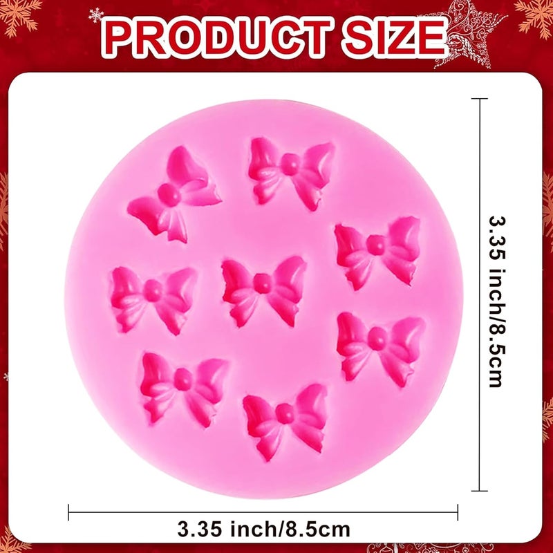 AIMEIKI Bow Fondant Molds, 2 Pack Mini Bows Silicone Fondant Molds Bowknot Candy Chocolate Mold for DIY Cake Decoration - Image 2