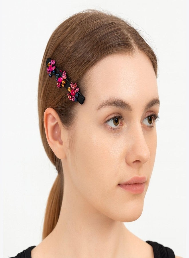 ANNACREATIONS ANNA CREATIONS Braided Hair Clip, 4 Pcs Sparkling Crystal Stone Braided Hair Clips, Fashion Hair Accessories for Women & Girls Stylish Hairpins Barrettes - Image 5