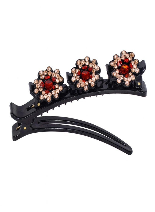ANNACREATIONS ANNA CREATIONS Braided Hair Clip, 4 Pcs Sparkling Crystal Stone Braided Hair Clips, Fashion Hair Accessories for Women & Girls Stylish Hairpins Barrettes - Image 3