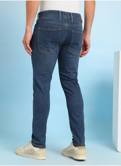 Dennis Lingo Indigo Cotton Blend Plain/Basic Pattern Slim Fit Fit Jeans for Men Full Length Bottom Body Wear Jeans Button Closure Woven Weave Mid Rise Waist - Perfect for Lifestyle Occasions  - Image 5