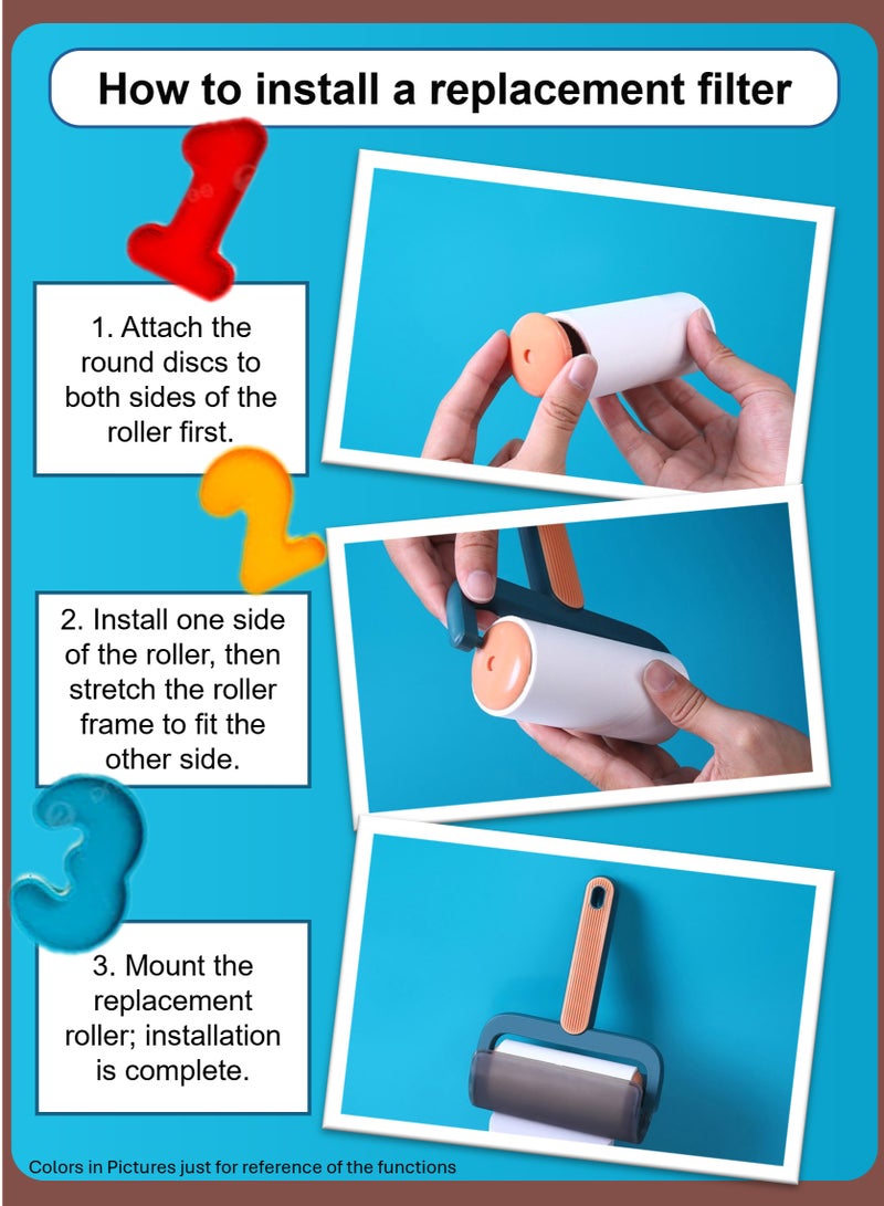 YooA Large Extra Sticky Lint Roller, Pet Hair/Dust Remover Kit | 60 Sheets Total, Dog and Cat Lint Remover, for Clothes, Furniture, Carpet, Pet Hair and Crumbs,3.8x16cm(Red) - Image 3