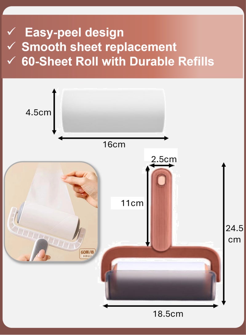 YooA Large Extra Sticky Lint Roller, Pet Hair/Dust Remover Kit | 60 Sheets Total, Dog and Cat Lint Remover, for Clothes, Furniture, Carpet, Pet Hair and Crumbs,3.8x16cm(Red) - Image 2