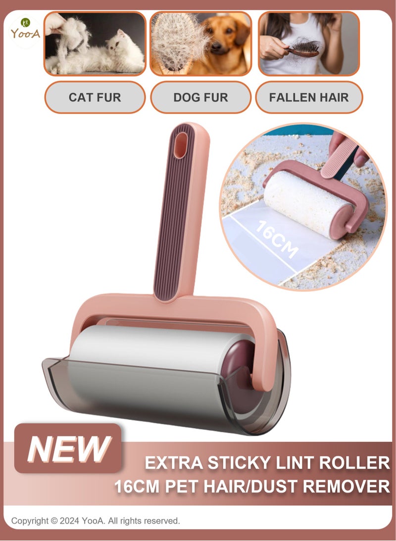 YooA Large Extra Sticky Lint Roller, Pet Hair/Dust Remover Kit | 60 Sheets Total, Dog and Cat Lint Remover, for Clothes, Furniture, Carpet, Pet Hair and Crumbs,3.8x16cm(Red) - Image 1