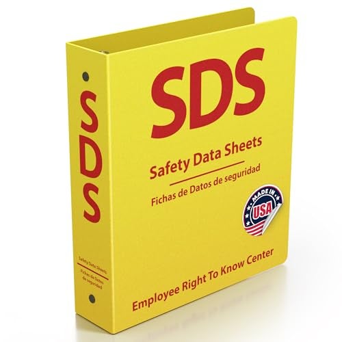 Three Ring Systems SDS Poly 3-Ring Binder 2 Inch - Bilingual English/Spanish Safety Data Sheet Binder - Heavy Duty MSDS Organizer for OSHA Compliance - Holds up to 400 SDS Sheets - Bright Yellow for High Visibility - Image 1