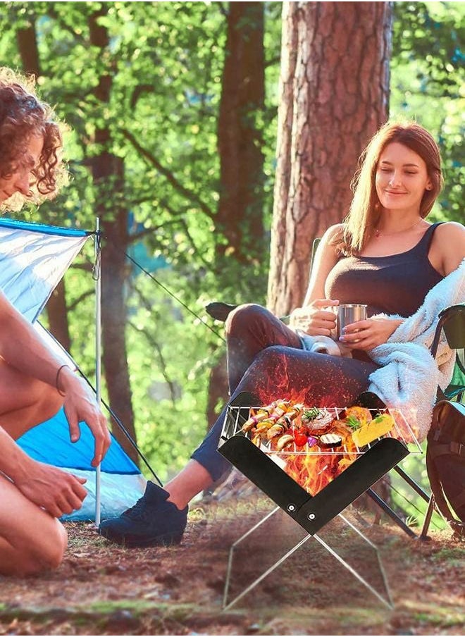 GROIC Charcoal Folding Barbecue Grill, Portable BBQ Grill Stainless Steel Barbecue Foldable Smoker BBQ Grill Desk Tabletop Barbecue Grills for Camping Picnic Outdoor Garden Party  - Image 5